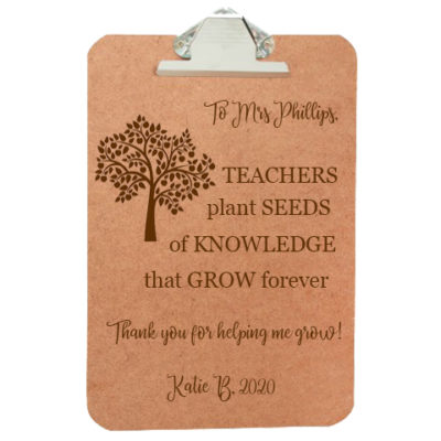 Clipboard with engraving
