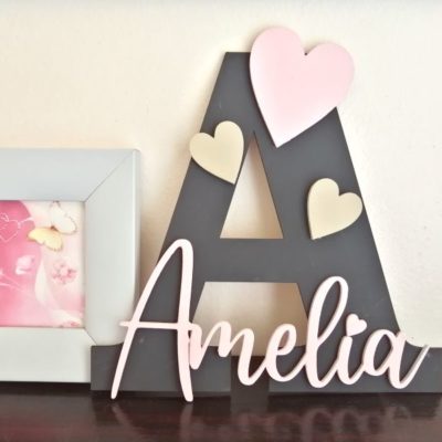 Monogram name with shapes